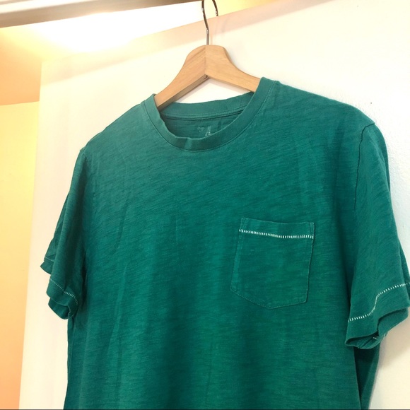 GAP teal short sleeve slub tee with pocket - Picture 3 of 6